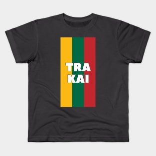 Trakai City in Lithuanian Flag Vertical Kids T-Shirt